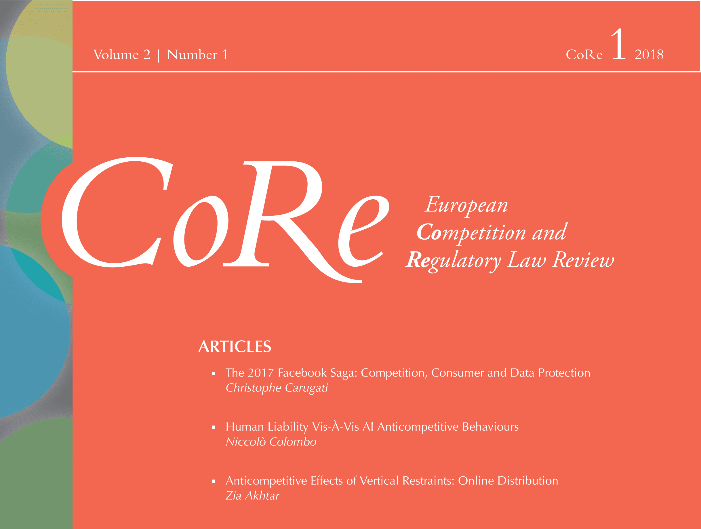 Latest Issue of the European Competition and Regulatory Law Review is out now! - CoRe 1 18 Cover e1523435750219