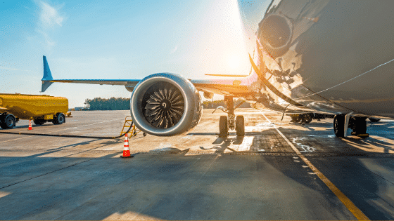 airplane on the runway