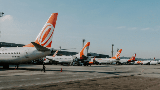 airplanes on the runway