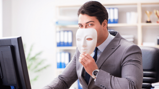 businessman with a mask