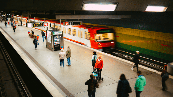 train entering station