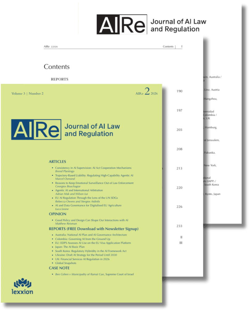 AI Law & Regulation Reports – Complimentary Access | AIRe - aire vol3 issue2 free reports download